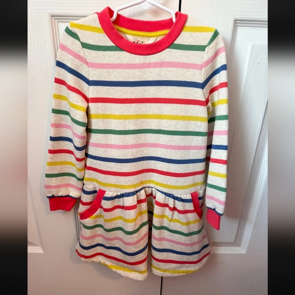 Mini Boden Striped Kids Dress 5-6Y